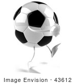 #43612 Royalty-Free (RF) Illustration of a 3d Soccer Ball Mascot With Arms And Legs, Walking Right by Julos