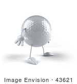 #43621 Royalty-Free (Rf) Illustration Of A 3d Golf Bal Mascotl With Arms And Legs Facing Right