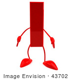 #43702 Royalty-Free (Rf) Illustration Of A 3d Red Letter I Character With Arms And Legs