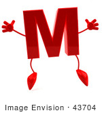 #43704 Royalty-Free (Rf) Illustration Of A 3d Red Letter M Character With Arms And Legs