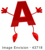#43718 Royalty-Free (Rf) Illustration Of A 3d Red Letter A Character With Arms And Legs