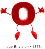#43731 Royalty-Free (Rf) Illustration Of A 3d Red Letter O Character With Arms And Legs