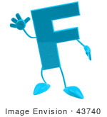 #43740 Royalty-Free (Rf) Illustration Of A 3d Turquoise Letter F Character With Arms And Legs