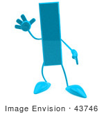 #43746 Royalty-Free (Rf) Illustration Of A 3d Turquoise Letter I Character With Arms And Legs