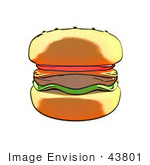 #43801 Royalty-Free (Rf) Illustration Of A Tasty Cheeseburger