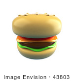 #43803 Royalty-Free (Rf) Illustration Of A 3d Cheeseburger - Version 2