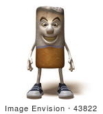 #43822 Royalty-Free (Rf) Clipart Illustration Of A 3d Cigarette Mascot Standing And Facing Front - Version 1