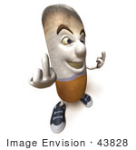 #43828 Royalty-Free (Rf) Clipart Illustration Of A 3d Cigarette Mascot Holding Up His Middle Finger - Version 8