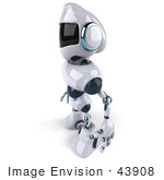 #43908 Royalty-Free (Rf) Illustration Of A 3d Robot Mascot Facing Left