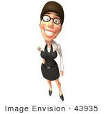 #43935 Royalty-Free (Rf) Illustration Of A 3d White Businesswoman Mascot Standing With One Hand On Her Hip - Version 2