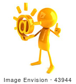 #43944 Royalty-Free (Rf) Illustration Of A 3d Orange Man Mascot Holding An At Symbol - Version 2