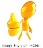 #43961 Royalty-Free (Rf) Illustration Of A 3d Orange Man Mascot Giving The Thumbs Up