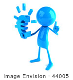 #44005 Royalty-Free (Rf) Illustration Of A 3d Blue Man Mascot Holding A Euro Symbol - Version 2