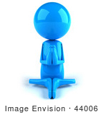 #44006 Royalty-Free (Rf) Illustration Of A 3d Blue Man Mascot Meditating - Version 1