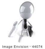 #44074 Royalty-Free (Rf) Illustration Of A 3d White Man Mascot Businessman Reaching Out To Shake Hands - Version 3