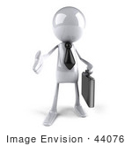 #44076 Royalty-Free (Rf) Illustration Of A 3d White Man Mascot Businessman Reaching Out To Shake Hands - Version 1