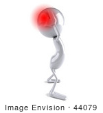 #44079 Royalty-Free (Rf) Illustration Of A 3d White Man Mascot With A Headache