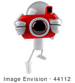#44112 Royalty-Free (Rf) Illustration Of A 3d White Man Mascot Taking Pictures With A Camera - Version 1