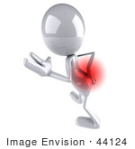 #44124 Royalty-Free (Rf) Illustration Of A 3d White Man Mascot With Lower Back Pain - Version 3
