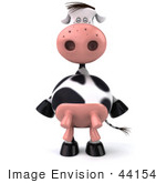 #44154 Royalty-Free (Rf) Illustration Of A 3d Dairy Cow Mascot Standing And Facing Front