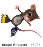 #44224 Royalty-Free (Rf) Illustration Of A 3d Mouse Mascot Roller Blading - Pose 7