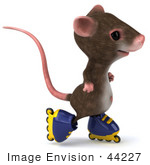 #44227 Royalty-Free (Rf) Illustration Of A 3d Mouse Mascot Roller Blading - Pose 5