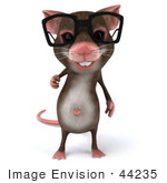 #44235 Royalty-Free (Rf) Illustration Of A 3d Mouse Mascot Wearing Spectacles - Pose 1
