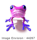 #44267 Royalty-Free (Rf) Illustration Of A Cute 3d Purple Frog On All Fours Looking Forward - Version 1