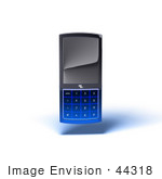 #44318 Royalty-Free (Rf) Illustration Of A 3d Modern Blue Cellphone - Version 7