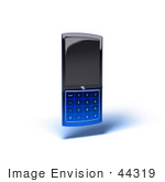 #44319 Royalty-Free (Rf) Illustration Of A 3d Modern Blue Cellphone - Version 8