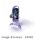 #44322 Royalty-Free (Rf) Illustration Of A Rounded 3d Mp3 Player Taking Pictures With A Camera