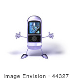 #44327 Royalty-Free (Rf) Illustration Of A Rounded 3d Mp3 Player Holdings Its Arms Out