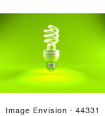 #44331 Royalty-Free (Rf) Illustration Of A Green 3d Spiral Fluorescent Light - Version 1