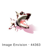 #44363 Royalty-Free (Rf) Illustration Of A Aggressive 3d Dog Wearing A Spiked Collar - Version 12