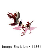 #44364 Royalty-Free (Rf) Illustration Of A Aggressive 3d Dog Wearing A Spiked Collar - Version 10