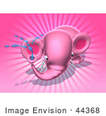 #44368 Royalty-Free (Rf) Illustration Of A 3d Pink Elephant Mascot Spraying Water - Pose 6