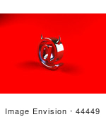 #44449 Royalty-Free (Rf) Illustration Of A 3d Devil Red Arobase At Symbol With Horns - Version 2