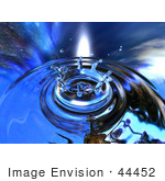 #44452 Royalty-Free (Rf) Illustration Of A Blue Water Drop And Ripple Background