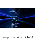 #44460 Royalty-Free (Rf) Illustration Of A Background Of Blue Spiraling Fractals On Black