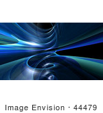 #44479 Royalty-Free (Rf) Illustration Of A Background Of Blue And Green Spiraling Fractals On Black
