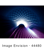 #44480 Royalty-Free (Rf) Illustration Of A Purple And Blue Grid Tunnel Background