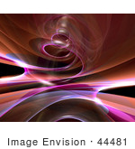 #44481 Royalty-Free (Rf) Illustration Of A Reflective Orange Spiral Background - Version 1