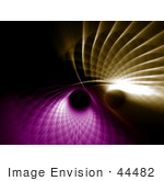 #44482 Royalty-Free (Rf) Illustration Of A Purple And Gold Grid Spiral Background - Version 2