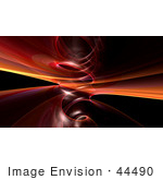 #44490 Royalty-Free (Rf) Illustration Of A Background Of Red And Orange Spiraling Fractals On Black - Version 1