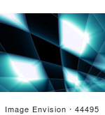 #44495 Royalty-Free (Rf) Illustration Of A Blue Grid And Swoosh Background On Black - Version 1
