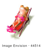 #44514 Royalty-Free (Rf) Illustration Of A Cute 3d Pink Tree Frog Mascot Sun Bathing - Pose 3