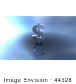 #44528 Royalty-Free (Rf) Illustration Of A 3d Dollar Symbol On A Metallic Background - Version 1
