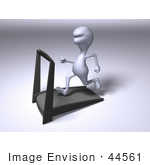 #44561 Royalty-Free (Rf) Illustration Of A 3d Human Like Character Running On A Treadmill - Version 1