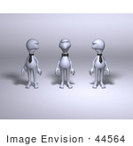 #44564 Royalty-Free (Rf) Illustration Of Three 3d Human Like Characters Wearing Ties