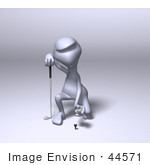 #44571 Royalty-Free (Rf) Illustration Of A 3d Human Like Character Golfing - Version 2